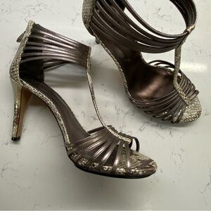 Vince Camuto Gold Glamorous Heels with Crystal Embellishments
